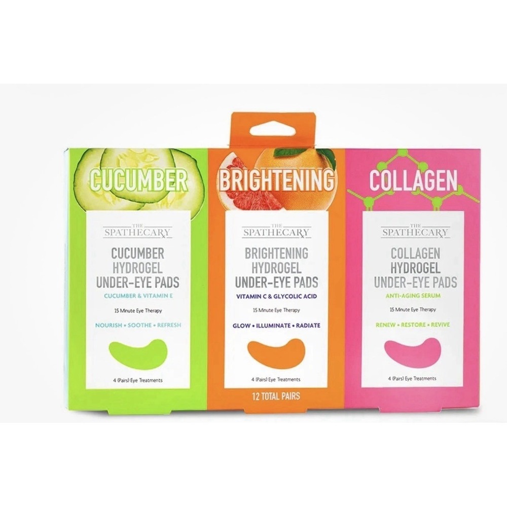 Spathecary Under-Eye Gel Pads Multi Pk Cucumber Brightening Collagen 4 Pair Each